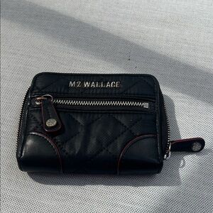 MZ Wallace Black Quilted Zip Wallet
